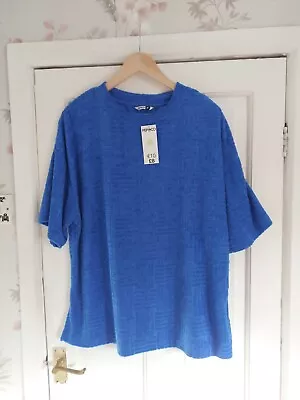 Buy Pep & Co Oversize Short Sleeve Flannel Top BNWT Size 12-14 Royal Blue • 2.50£