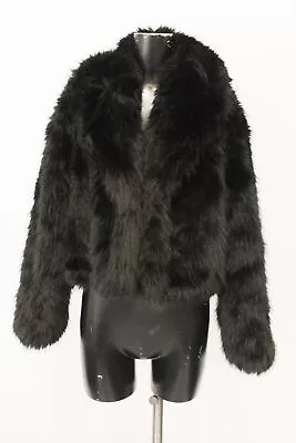 Buy Commense Women's Long Sleeve Solid Faux Fur Collar Jacket MR2 Black Large NWT • 35.70£