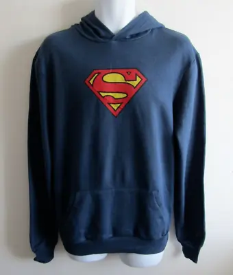 Buy Superman Mens Hoodie Hooded Sweatshirt Jumper Top Size S Blue • 6.99£