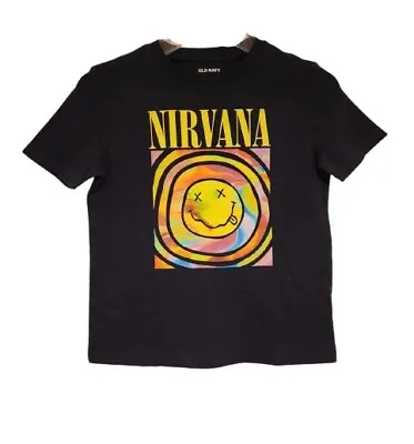 Buy New Nirvana Psychedelic Smiley Face Kids Size Medium Grunge Rock Tee • 14.57£