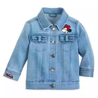 Buy NWT Disney Parks Minnie Mouse Blue Jean Demin Jacket Baby SZ 12-18M • 28.42£