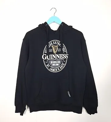 Buy Guinness Dublin Hoodie Black Pockets Drawstring Official Graphic Mens Large • 15£