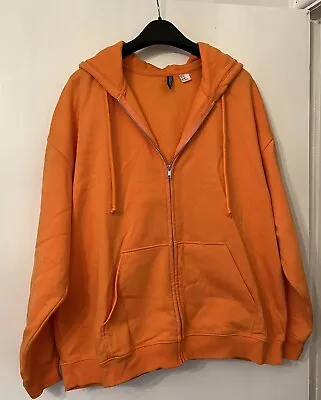 Buy Women’s H&M Orange Zip Up Hoodie Size XL • 2.99£