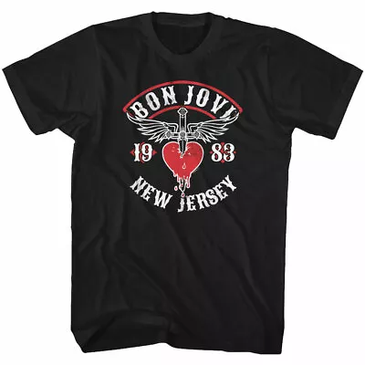 Buy Bon Jovi New Jersey 1983 Adult T Shirt Rock Music Merch • 50.59£