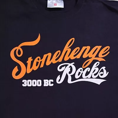 Buy Stone Henge Medium T Shirt Short Sleeve Black English Heritage Spinal Tap Rock • 20.58£
