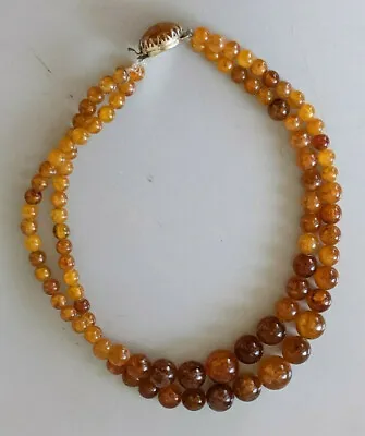 Buy Amber Balls Celluloid Necklace Vintage Plastic Jewelry Art Deco Rockabilly 30s • 72.34£
