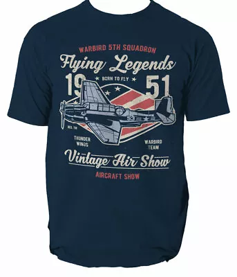 Buy T Shirt Air Show Mens Airplane Vehicles Flying Legends Warbird Legends S-3XL • 13.99£