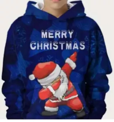 Buy Sleigher Santa Claus Christmas Outfit, Xmas Costume Tee Sweater Hooded Top • 14.99£