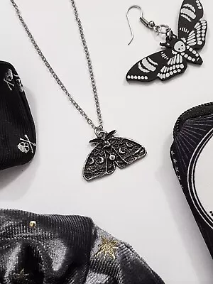Buy Celestial Moth Pendant Necklace Goth Emo Punk Alternative Moon Jewellery • 4.99£
