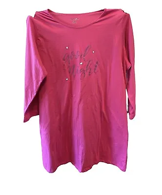 Buy Dreams & Co. Pajamas Womens Size 1X/2X Pink Nightgown Sleep Shirt • 17.29£