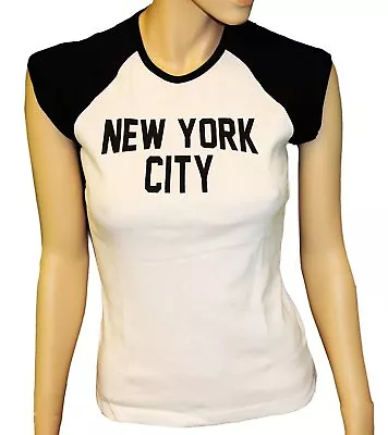 Buy Ladies Raglan John Lennon T-Shirt Womens New York City Tee Rib Cap Sleeve • 19.29£
