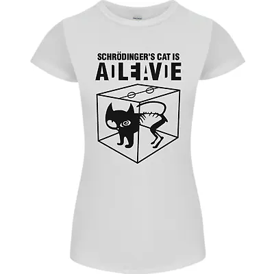 Buy Schrodingers Cat Science Geek Nerd Womens Petite Cut T-Shirt • 9.49£