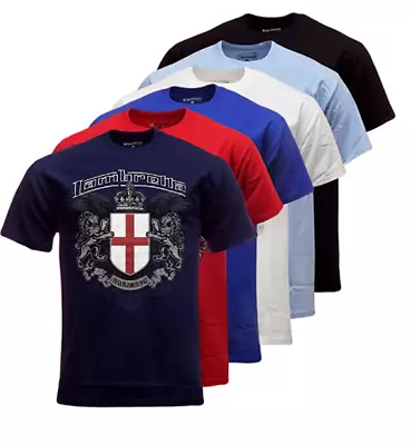 Buy Men's Lambretta St George Cross Crest Short Sleeve Cotton T-Shirt Size S M L • 15£