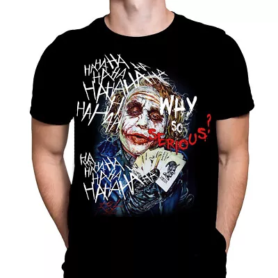 Buy WHY SO SERIOUS?  - Black T-Shirt - Sizes S -5XL -  Art / Horror / • 21.95£