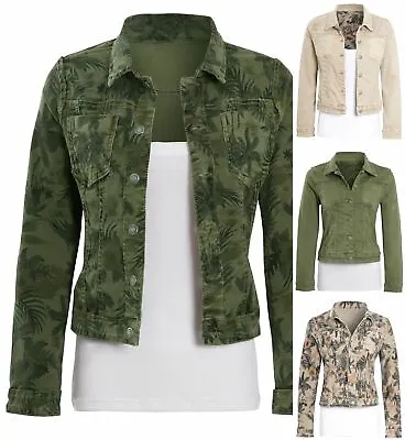 Buy Womens Size 14 12 10 8 Stretch Denim Jacket Reversible Jean Jackets Khaki Stone • 34.95£