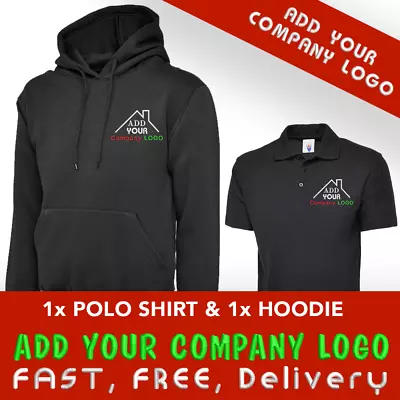 Buy Personalised Embroidered LOGO Workwear | 1 POLO SHIRTS AND 1 HOODIE BUNDLE DEAL • 35£