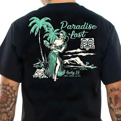 Buy Lucky 13 Paradise Lost Men's T-Shirt Kustom Kulture Rockabilly Retro Tiki Aloha • 28.51£