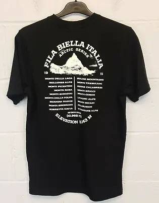 Buy FILA Mens T-Shirt SMALL TALL Black Crew Neck Logo Heavyweight • 11.99£