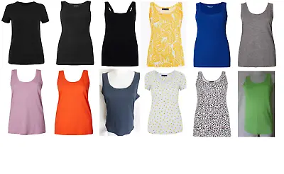 Buy Ex M&S Cotton Ladies Womens Plus Size T.Shirt. Vest Top Sizes Uk 6-26 • 4.99£