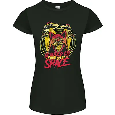 Buy Bearded Cat From Space Outer Aliens UFO Womens Petite Cut T-Shirt • 9.99£