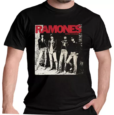 Buy Ramones Rocket To Russia T Shirt Official Punk Album Art Mens Black Classic Tee • 14.79£