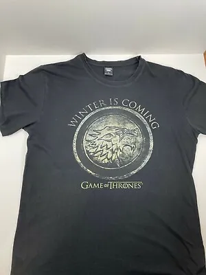 Buy Game Of Thrones GOT T-shirt Black Men's Women's Unisex Winter Is Coming Large L • 8.12£