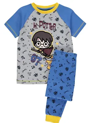 Buy Harry Potter Children's Pyjama Set Boys Unisex Blue Short Sleeve George Kids PJS • 9.50£