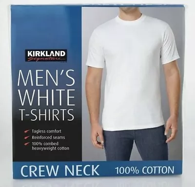 Buy 6 Pack Kirkland Men's Cotton Crew Neck White T Shirt Medium, Large, Extra Large. • 29.90£