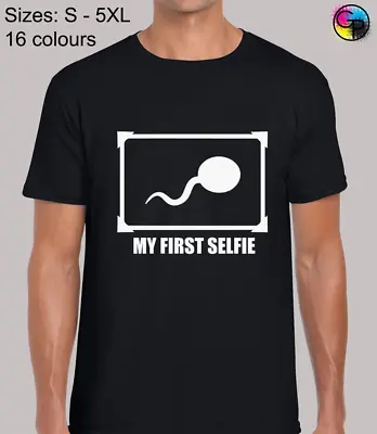 Buy My First Selfie Funny Novelty Regular Fit T-Shirt Top TShirt Tee For Men • 9.95£