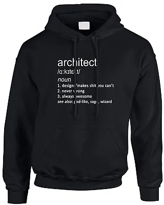 Buy Architect Funny Definition Men's Mens Hoody Gift Idea Job Builder Work Build • 21.95£