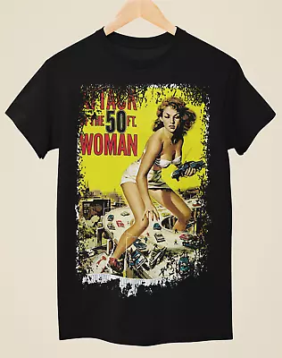 Buy Attack Of The 50ft Woman - Movie Poster Inspired Unisex Black T-Shirt • 14.99£