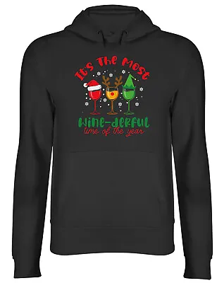 Buy Funny Christmas Hoodie Men Women Most Wine-Derful Time Of The Year Xmas Top Gift • 17.99£