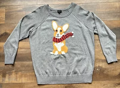 Buy Torrid Corgi Dog Pullover Raglan Grey Christmas Sweater Plus Size 2 (18-20) • 23.58£