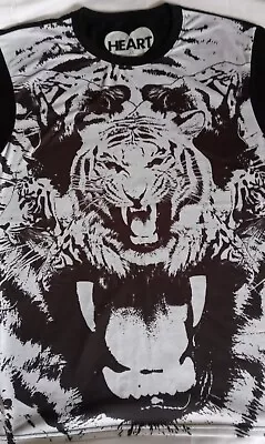 Buy Mens Extra Large Tiger Graphic Print Black And White T-shirt . Nwot • 6.49£