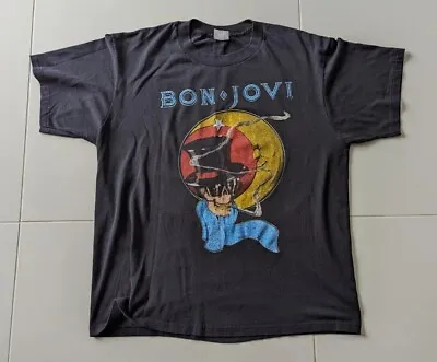 Buy BON JOVI Vintage Official Slippery When Wet 1986 USA Tour T Shirt XL Van Halen  • 49.99£