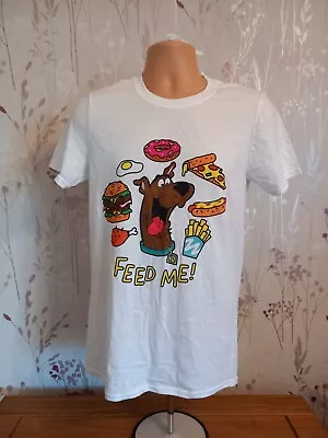 Buy Scooby Doo - White T-Shirt - Feed Me - Warner Bros - SMALL - With Tags • 8.95£