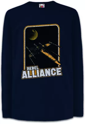 Buy REBEL ALLIANCE Kids Long Sleeve T-Shirt X Red Star Five Wing Skywalker Wars • 18.99£