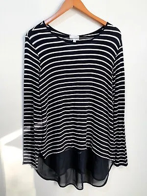 Buy Witchery Size M Black & White Striped Long Sleeved Top • 11.15£