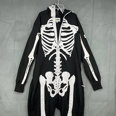 Buy Tipsy Elves Skeleton Pajamas One Piece Womens XL Full Zip Head Halloween Spooky • 43.56£