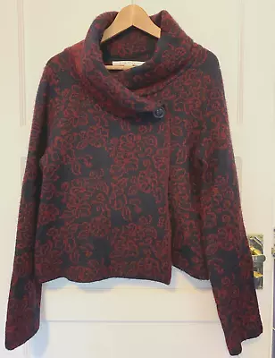 Buy Max Studio Red - Black  Cowl Neck Knit Cardigan - Jacket  One Button  XL • 20£