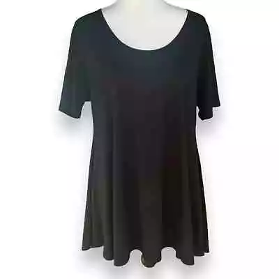 Buy LuLaRoe Short Sleeve A-Line Flowy Fit & Flare TShirt Midi Dress Size L Black • 16.49£