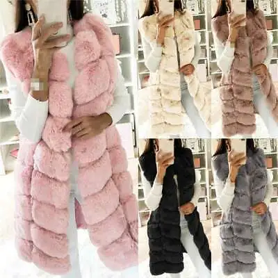 Buy Gilet Vest Women Sleeveless Jacket Coat Winter Faux Fur Waistcoat Warm Outwear • 36.36£