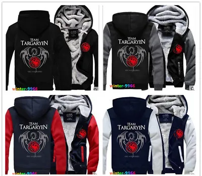 Buy Game Of Thrones House Targaryen Thickened Hoodie Coat Jacket Tops Men's Clothing • 49.20£
