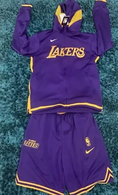 Buy Los Angeles Lakers Showtime Men's Nike Dri-FIT NBA Full-Zip Hoodie& Shorts Sz M • 59.99£