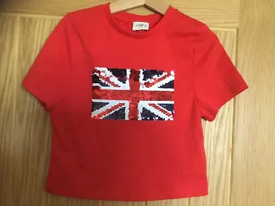 Buy F&F Red Sequin Union Jack T Shirt Age 4-5 Years • 4£