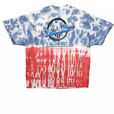 Buy Silver Skillet Restaurant T Shirt Adult Red White Blue Tie Dye Atlanta GA Tee • 6.95£