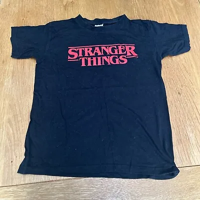 Buy STRANGER THINGS BLACK & RED T SHIRT Age 9-11 • 0.99£