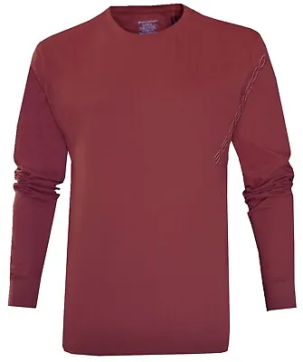 Buy Long Sleeve T-shirt Plain Crew Neck Top Regular Fit Casual Essential Tees M-3XL • 6.99£