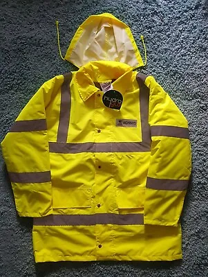 Buy Black Knight Yellow Hi Vis Storm Jacket Size L - Cardiff Highways Logo. • 12.50£