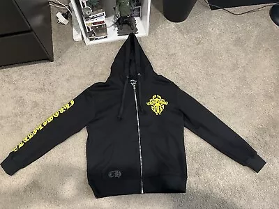 Buy Chrome Hearts Black And Yellow Dagger Zip Up Hoodie • 234.40£